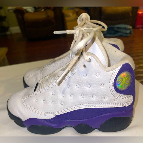 Nike Air Jordan 13  kids 11C Retro Lakers white purple Michael Jordan - Picture 7 of 10